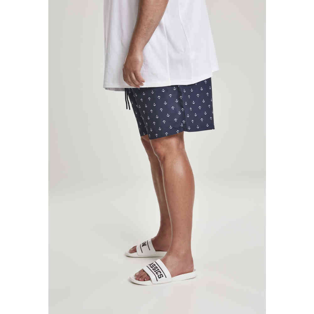 Urban Classics - Pattern Anchor Zwemshorts - Blauw